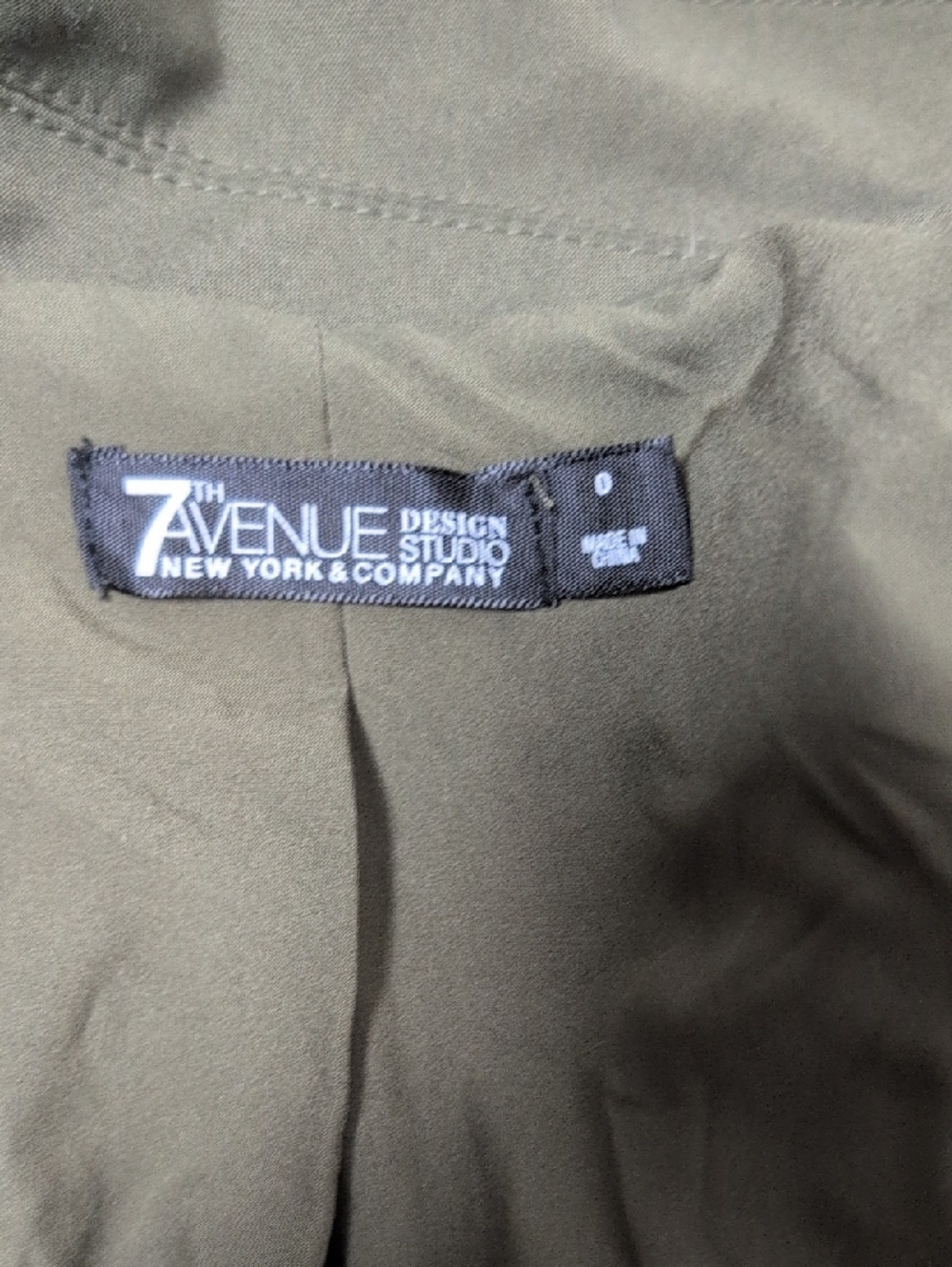 New York & Company Olive Green Tailored Two-Button Blazer - Picture 2 of 5
